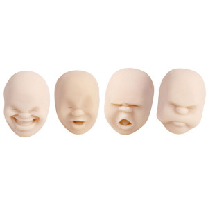 CAOMARU, Jucarie antistres SQUISHY, Face of the Moon, set 4 bucati, Crem
